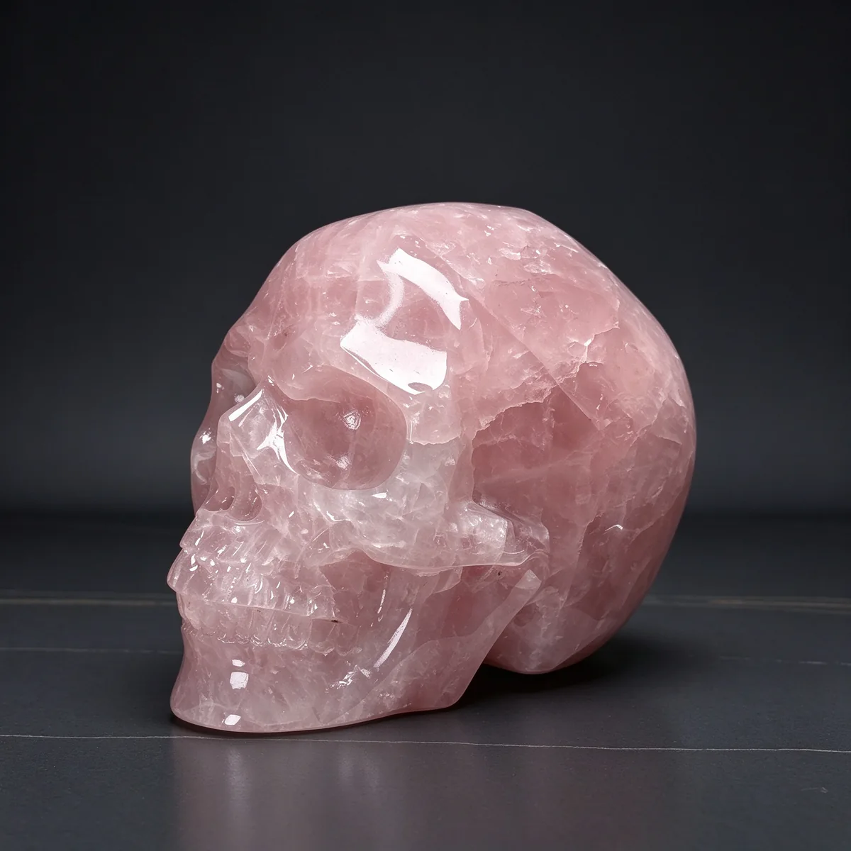 7.09″ Rose Quartz Crystal Skull — CS-260001