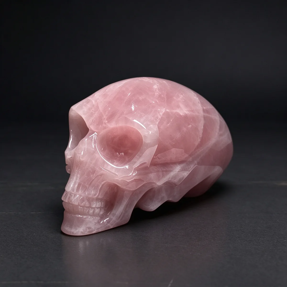 6.17″ Rose Quartz Alien Skull — CS-260002
