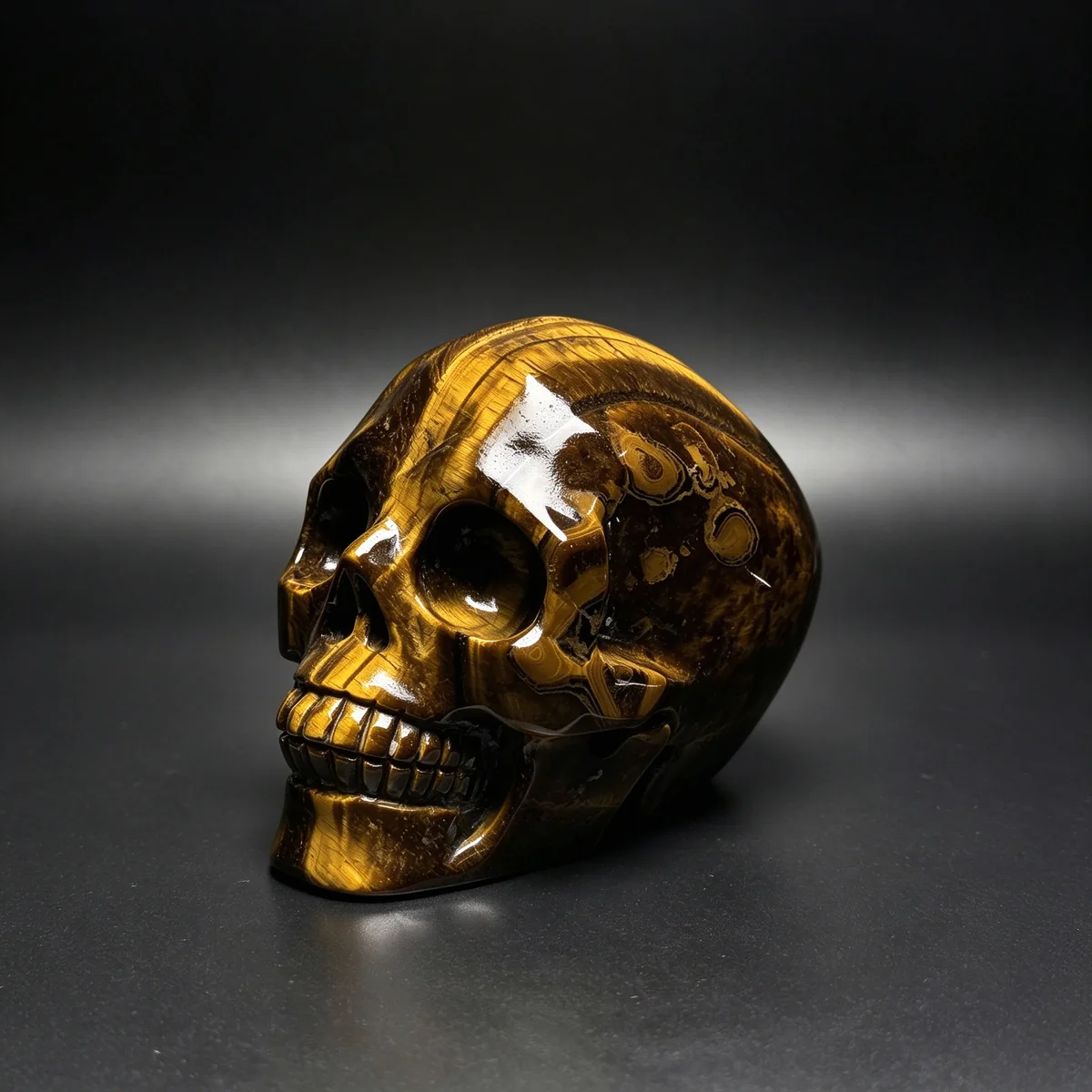 3.77″ Tiger Eye Crystal Skull — CS-260009