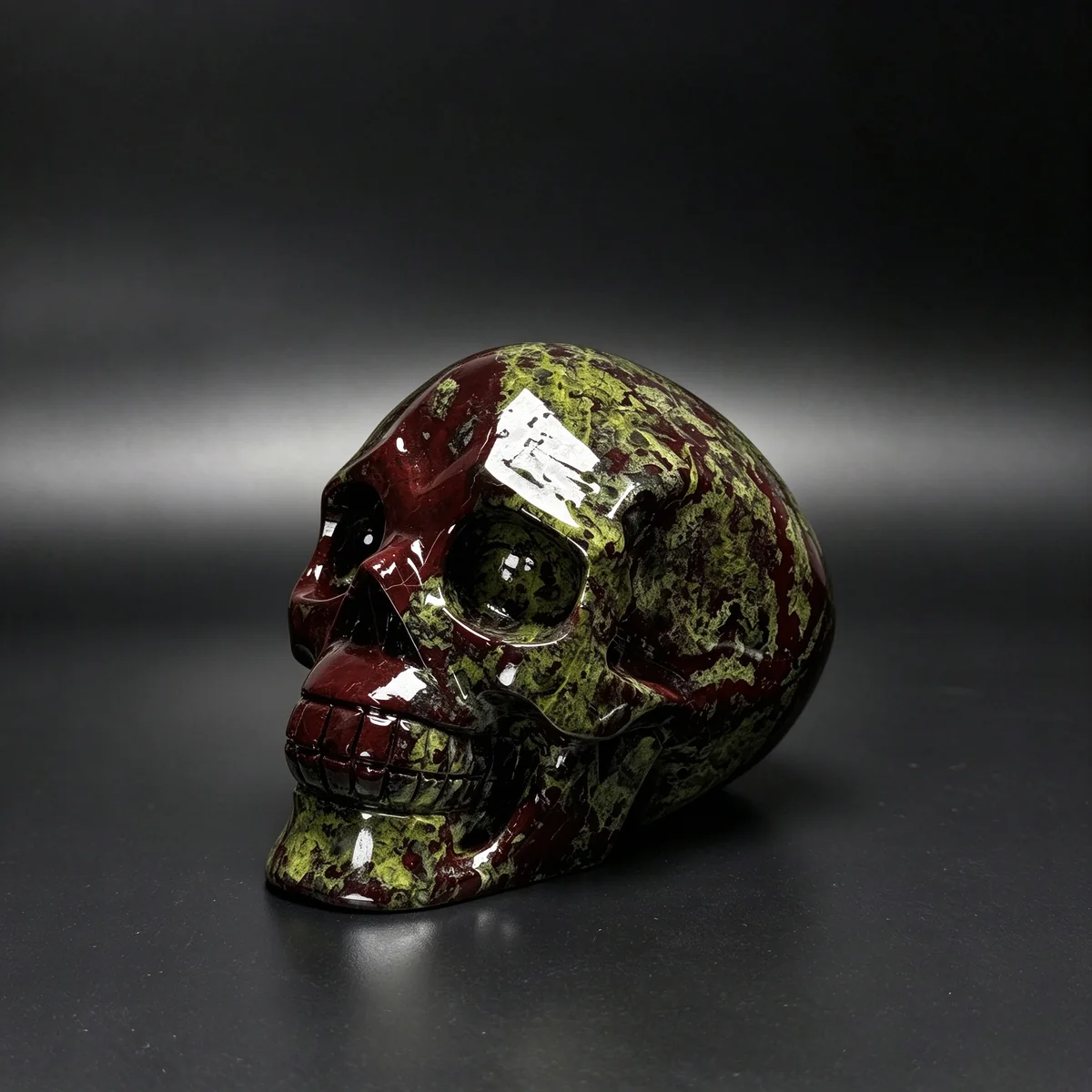 4.65″ Dragon Bloodstone Crystal Skull — CS-260012